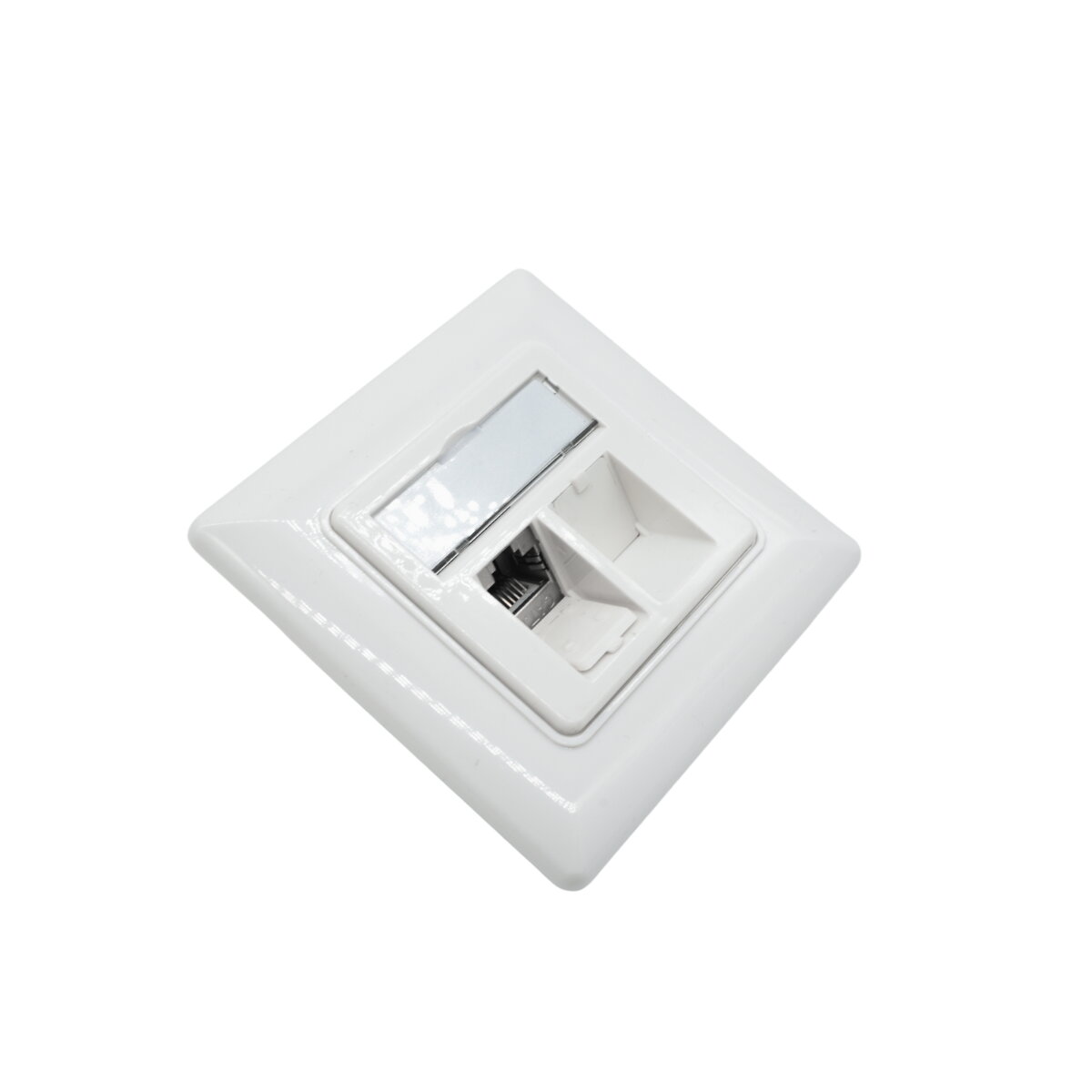 Leermodul Dose 2xRJ45 Schrägauslass