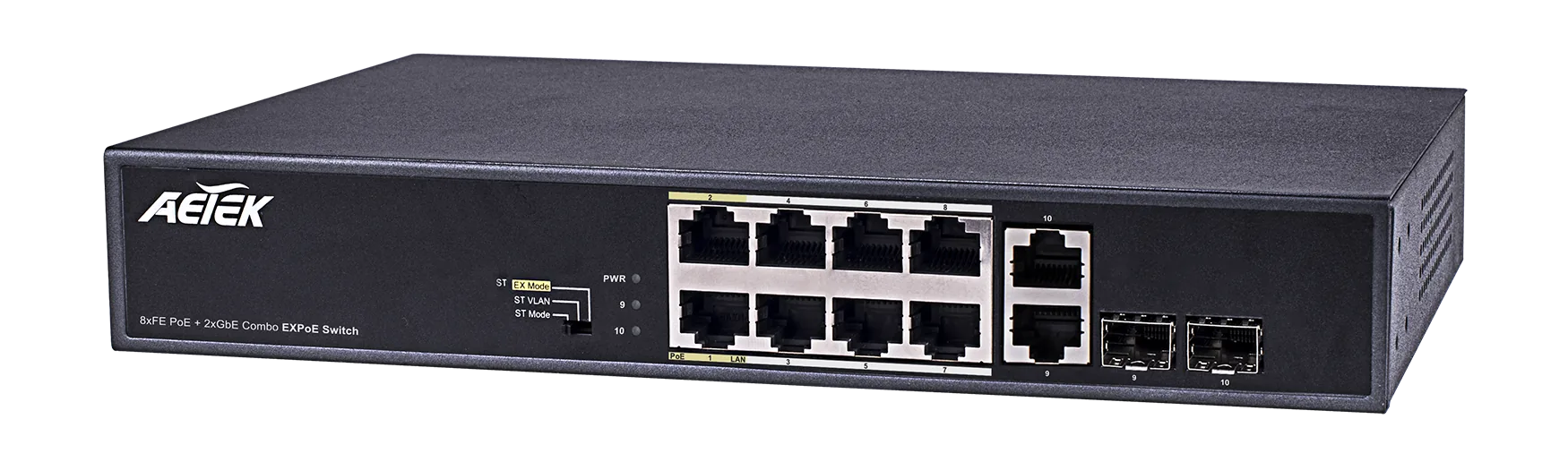 8xPoE FE+2xGbE Combo EXPoE Switch, unmanaged, 120 W