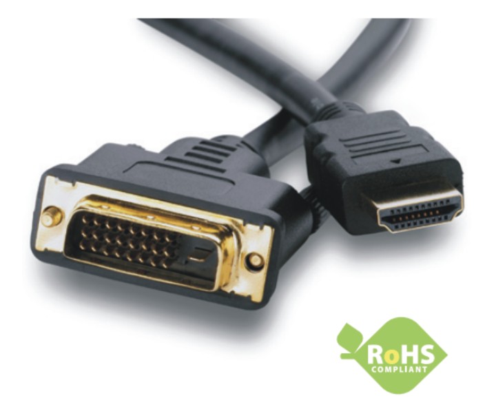 CB-01, Adapterkabel HDMI / DVI-D, goldbeschichtete Kontakte, 1,8m
