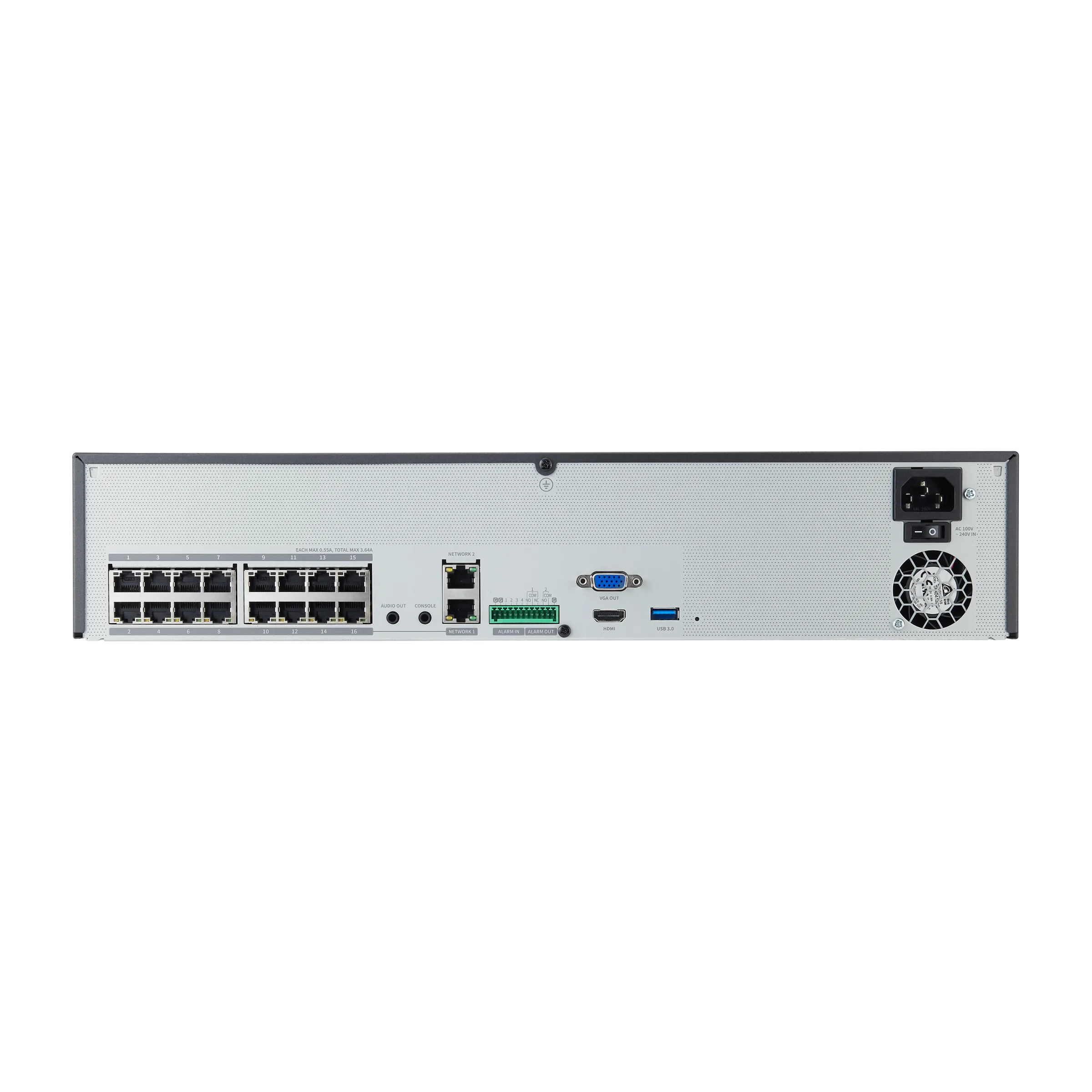 16CH 32MP 140Mbps 4 Bay PoE NVR – Bild 2