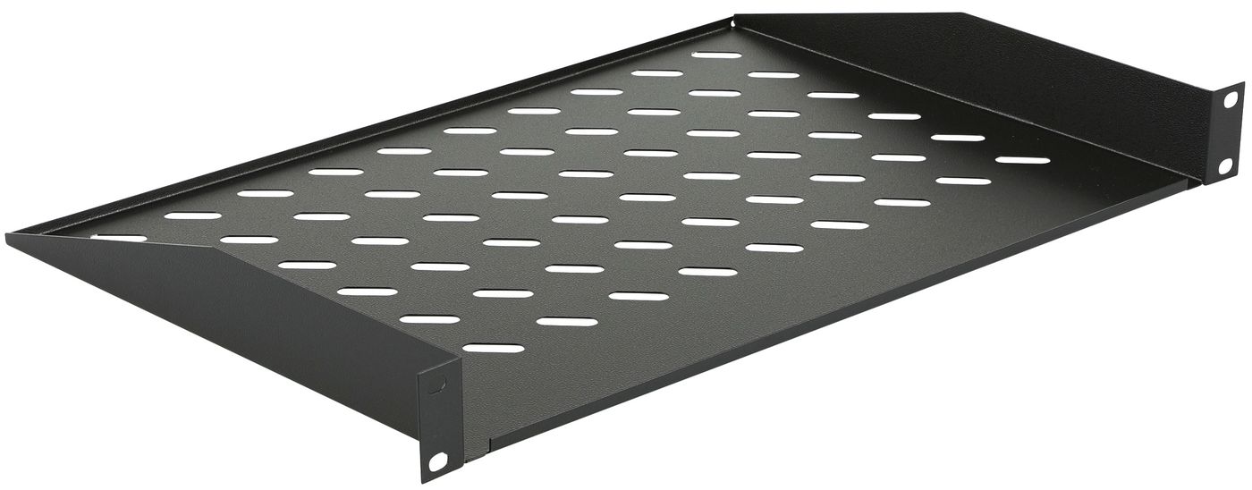 1HE 19" Rack Montageboden T=300mm, schwarz