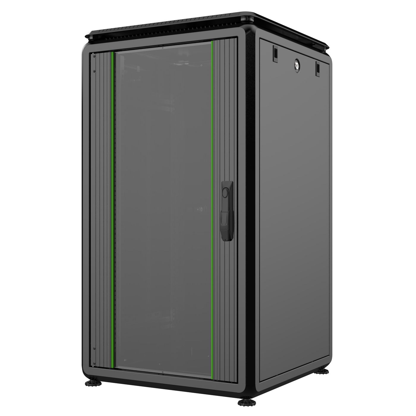 19" Standschrank, 20 HE, Glastür, Data Line schwarz