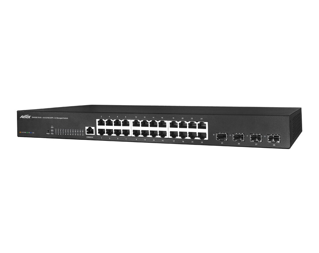 Indoor L2 PRO 24-Port Gigabit RJ45 + 4-Port 10G SFP+ Managed Switch