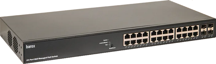 Switch 19"- und Tischm. m. Manag. 24X10/100/1000TX, RJ45
