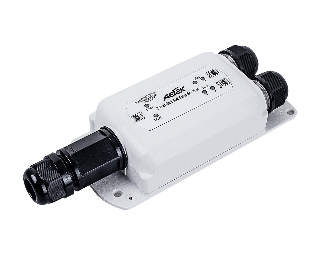 1-port 802.3bt PoE++ to 2-port Passive PoE Extender Plus, Adjustable DC 24V/54V PoE output, Supports 90W/60W/30W PoE