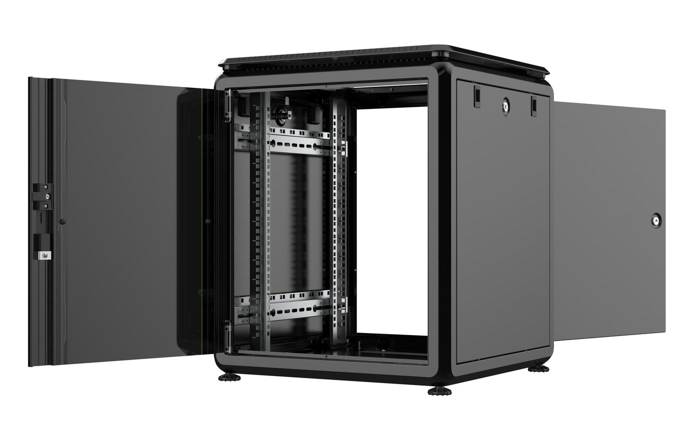 19" Standschrank, 12 HE, Glastür, Data Line schwarz – Bild 2