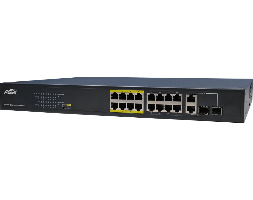 16xPoE FE+2xGbE Combo EXPoE Switch