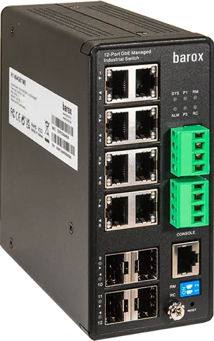 Switch DIN-Sch., 1G, Mmt., L3, erw Temp