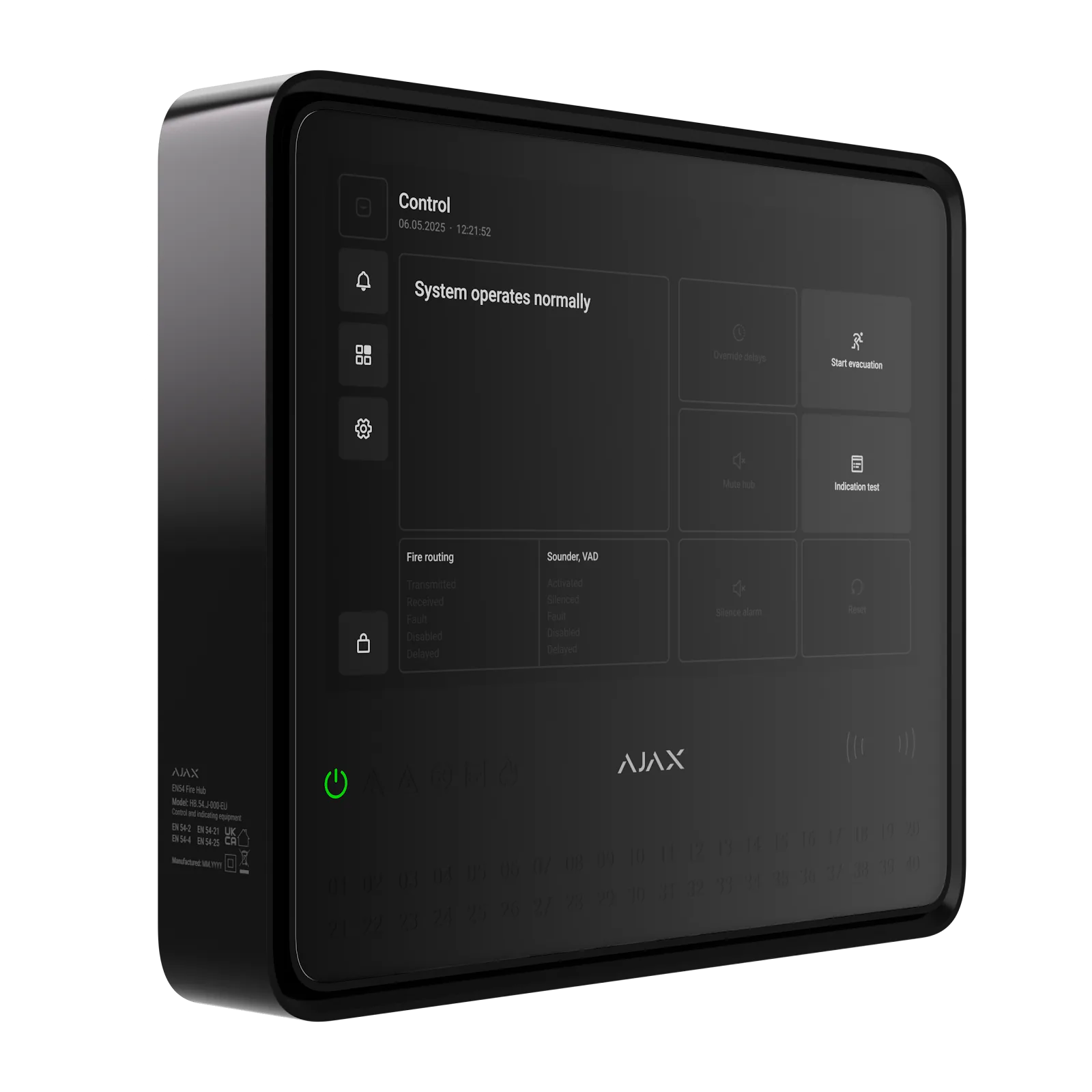 Ajax EN54 Fire Hub Jeweller black