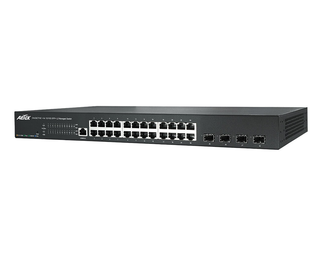 Indoor L2 PRO 24-Port 30W Gigabit PoE Switch + 4-Port 10G SFP+ Uplinks
