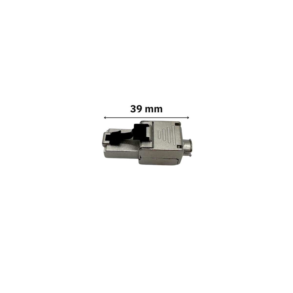 Feldkonfektionierbarer Stecker RJ45 extra Kurz (39mm) für Cat. 5E bis Cat. 7A Kabel