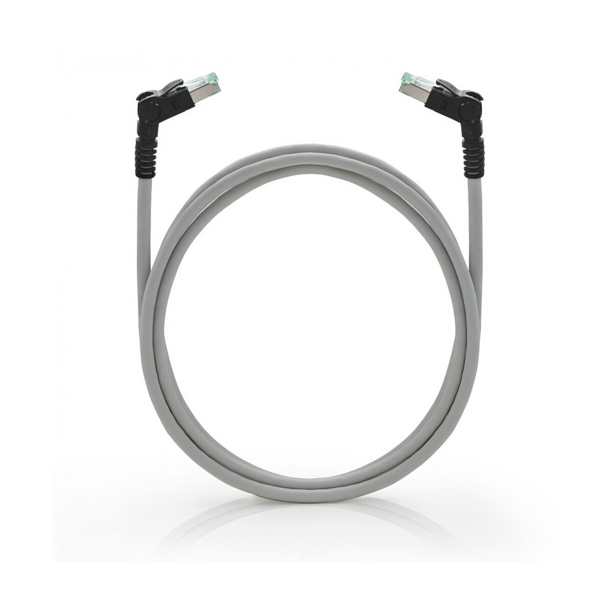 Patch cable S/FTP, Category 6A, PUR, grey, 0.5m