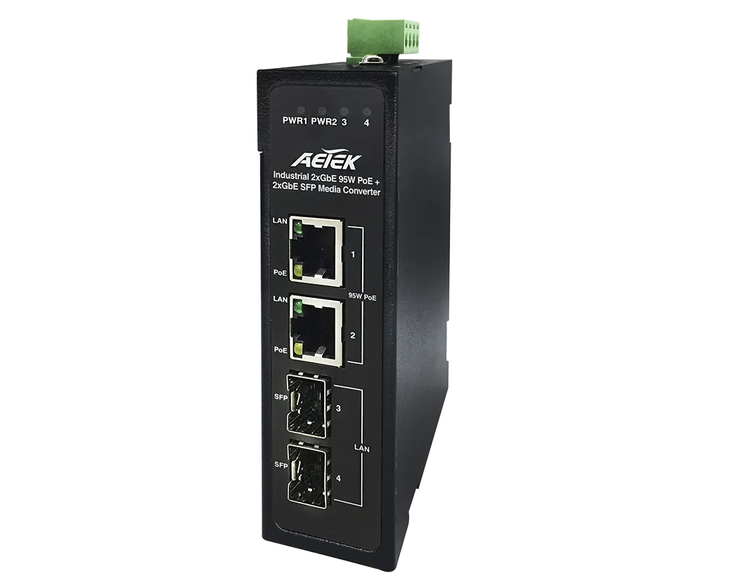 Industrial Gigabit 90W PoH PoE Media Converter
