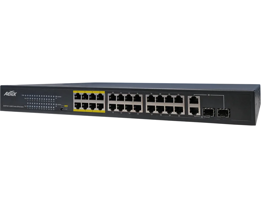 24xPoE FE+2xGbE Combo EXPoE Switch