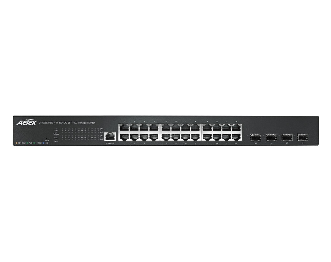 24-Port 30W Gigabit PoE Switch L2 PRO + 4-Port 10G SFP+ Uplinks – Bild 2