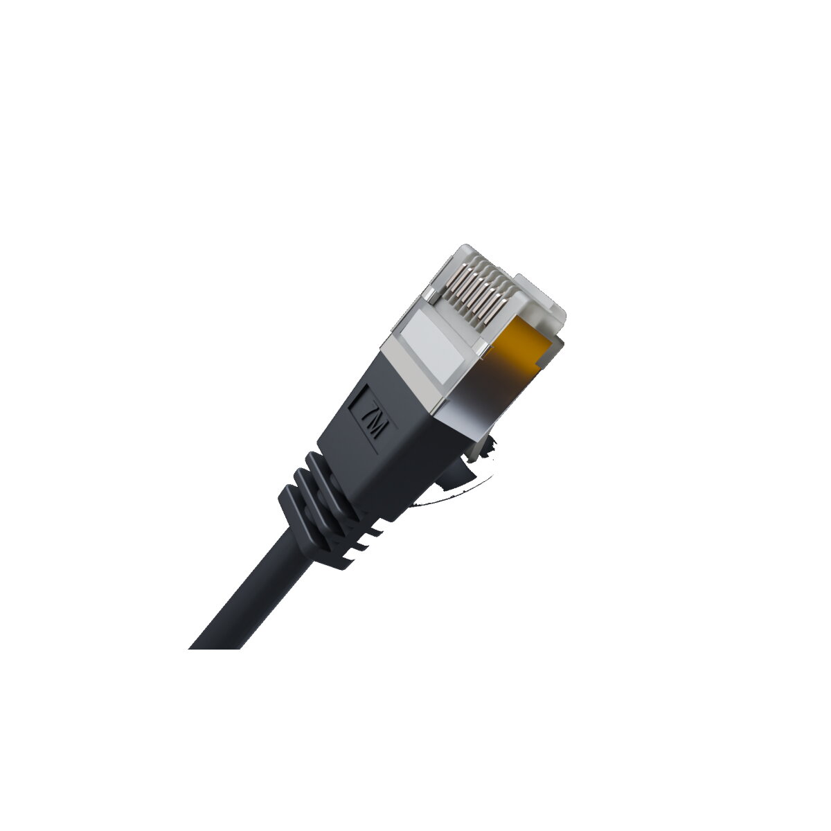 CAT6A 10G Ultrafine Patch cord round U/FTP Ø 3.8 mm, black, 0,10m – Bild 2