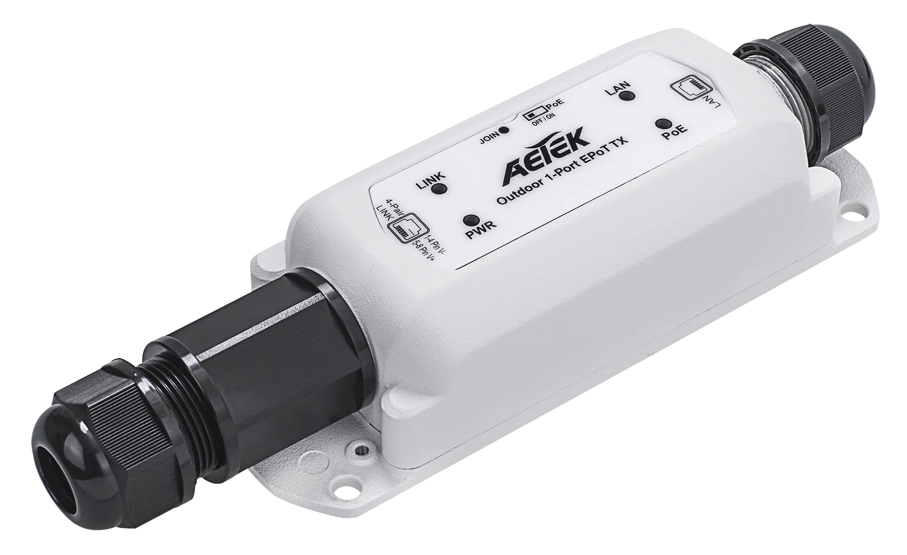 Outdoor IP67/IK10 1-Port EPoT TX Adapter with 802.3af/at/bt PoE++ Output