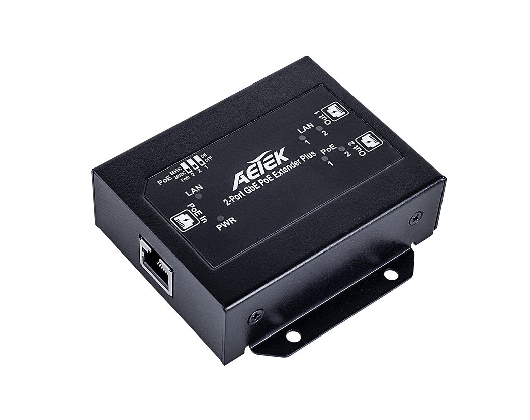 Indoor 1-Port 30W/60W/90W bt PoE to 2-Port Passive PoE Extender Plus