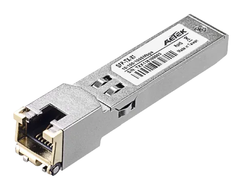 1.25G 1000Base-T Copper SFP Transceiver, , SFP Type, Compatible w/Std 802.3z & 802.3ab, , Auto-sense MDI/MDI-X, RJ45 Type, up to 100 m,