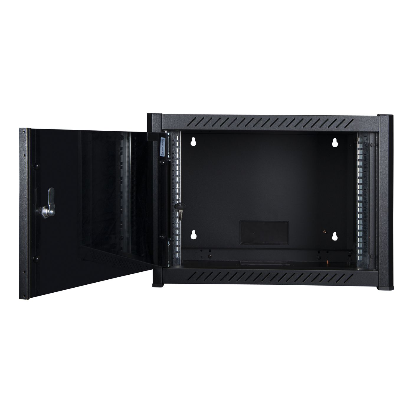 19" Wandschrank, 6 HE, Glastür, schwarz – image 2