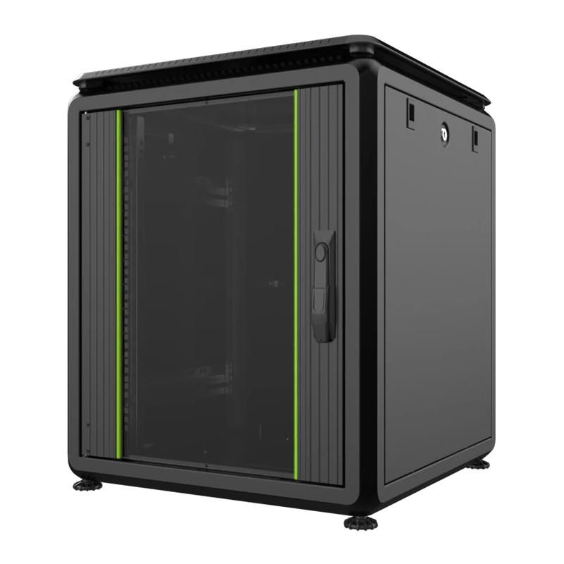 19" Standschrank, 12 HE, Glastür, Data Line schwarz