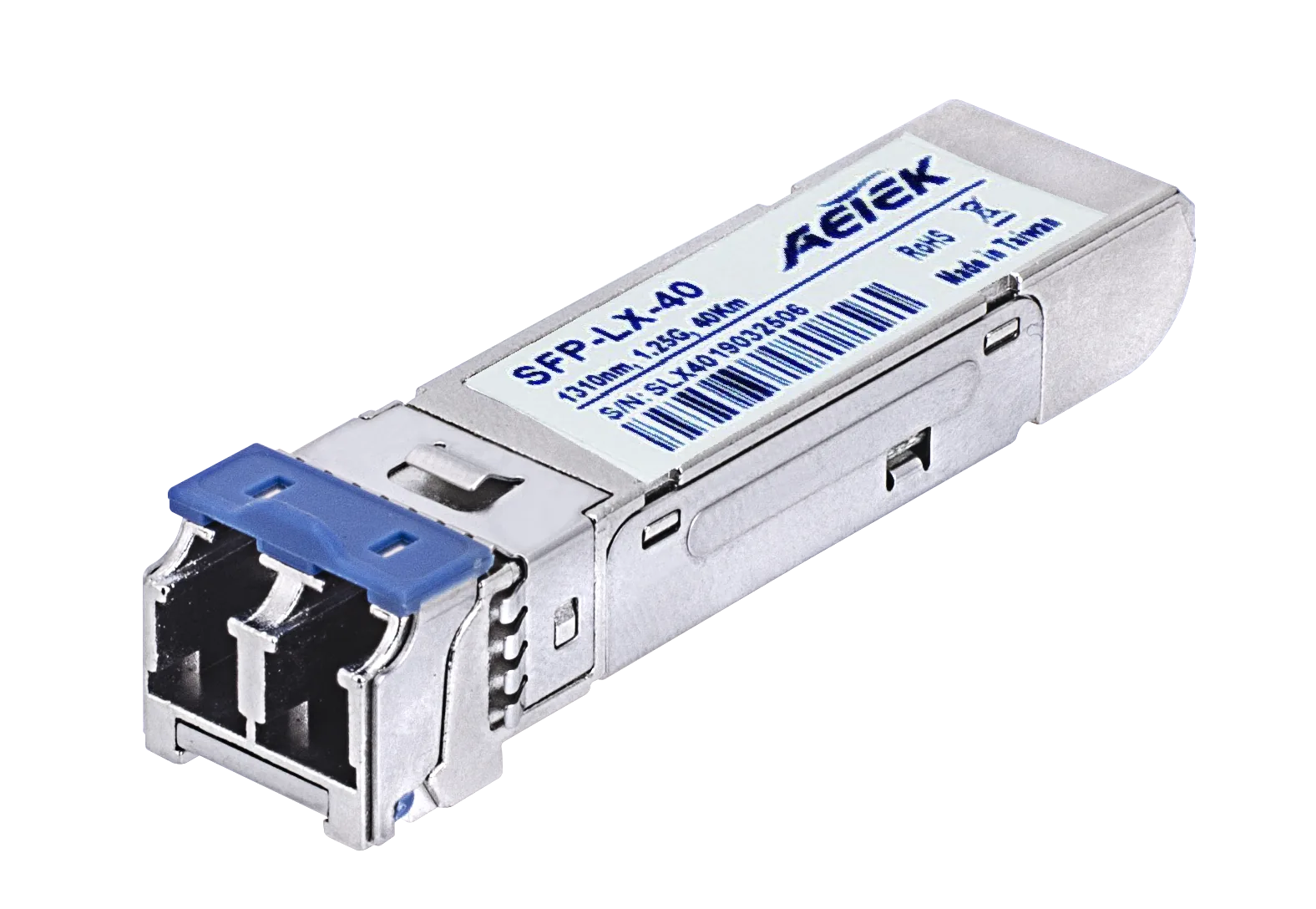 1.25G Ethernet Transceiver, Industrial Model, Single-mode, SFP Type, 1310 nm, , DFB-LD-40Km, Duplex LC, DC 3.3 V