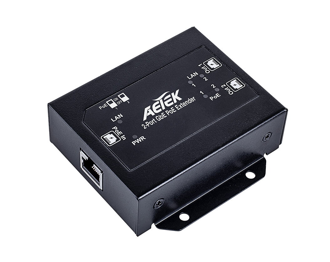 Indoor 1-Port 30/60/90W bt PoE to 2-Port Passive PoE Extender