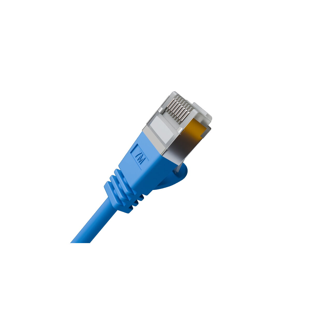 CAT6A 10G Ultrafine Patch cord round U/FTP Ø 3.8 mm, blue, 0,10m