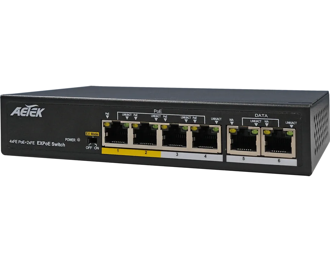 4xPoE FE + 2xFE EXPoE Switch