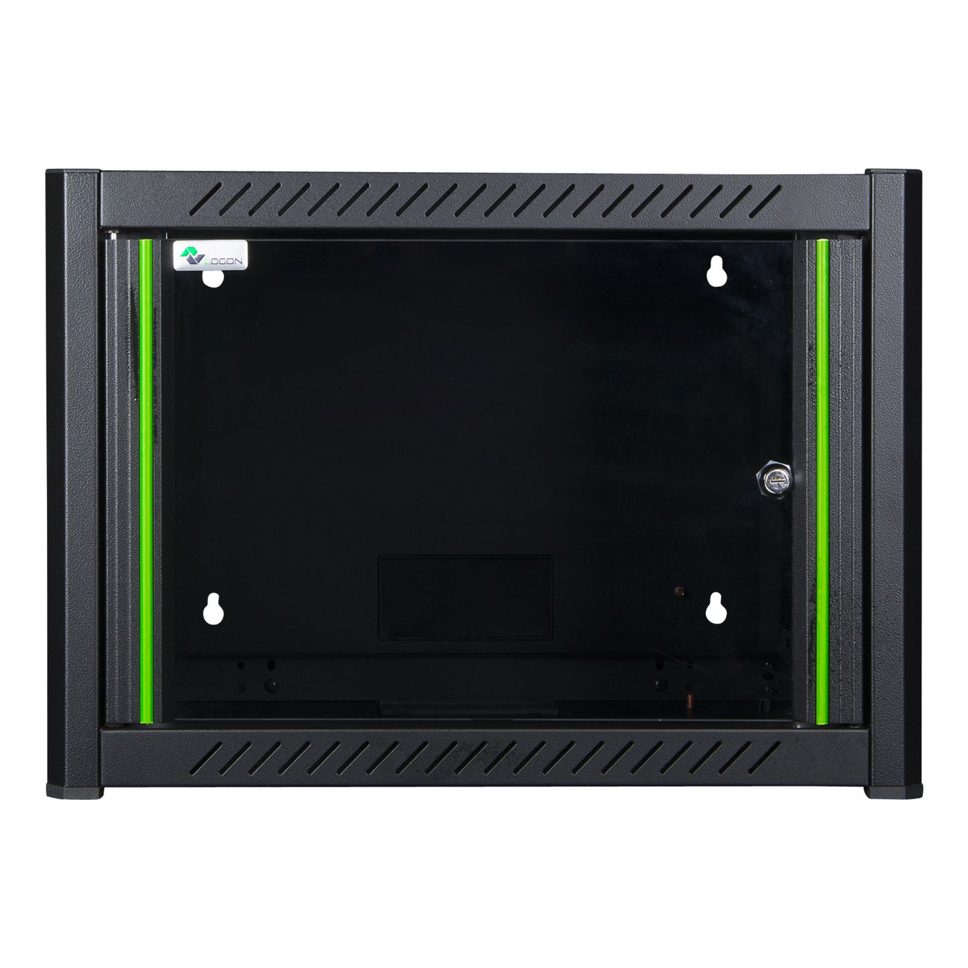 19" Wandschrank, 6 HE, Glastür, schwarz – image 4