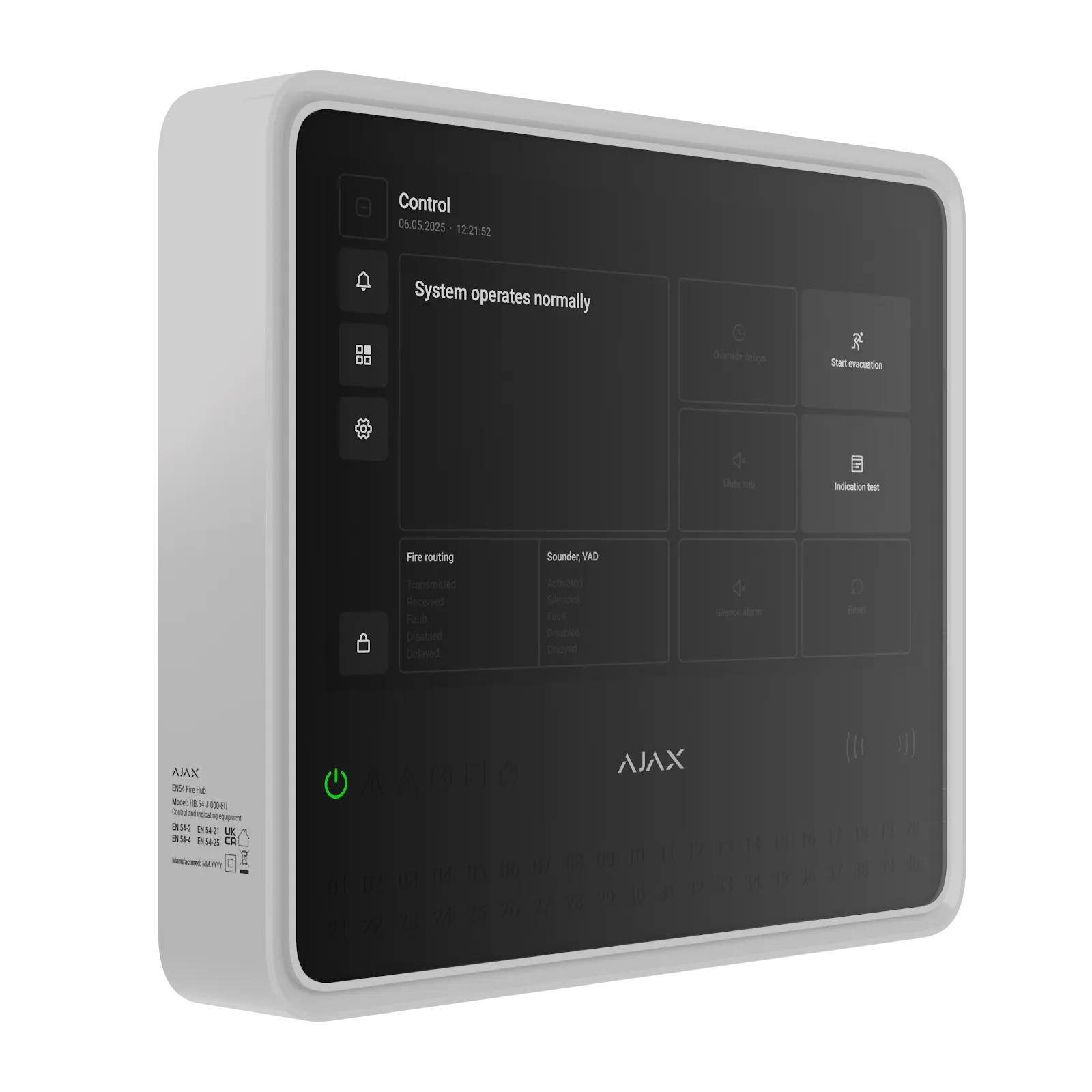 Ajax EN54 Fire Hub Jeweller white