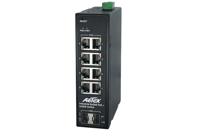 Industrial 8-Port 30W PoE + 2-Port SFP Gigabit Switch
